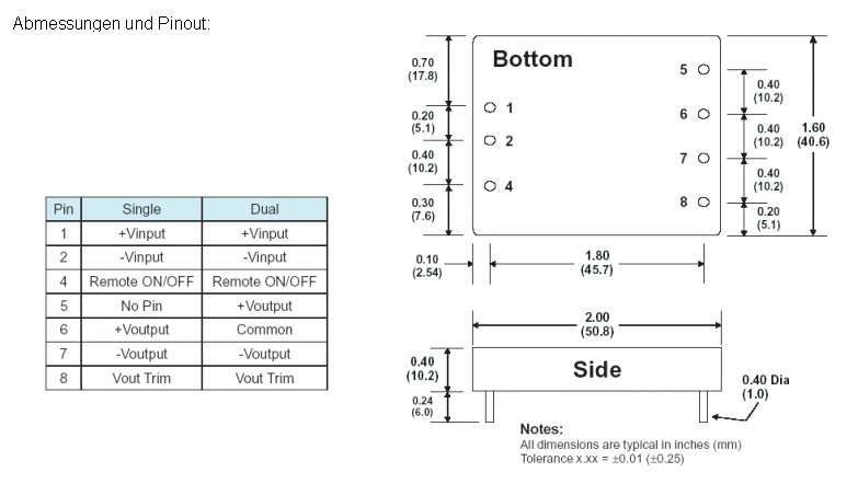 F2501RW | DC/DC | Ein: 9-18 V DC | Aus: 3,3 V DC | MicroPower Direct