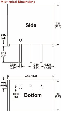 Anschlusszeichnung zu MicroPower Direct SR7805-Serie: Schaltregler im SIP-Gehäuse zur Spannungsregelung und Leiterplattenversorgung.
