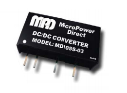 Abbildung zu MicroPower Direct MD100X-XX-Serie: DC/DC-Wandler im SIP-Gehäuse für industrielle Stromversorgung im OEM-Gerätebau.
