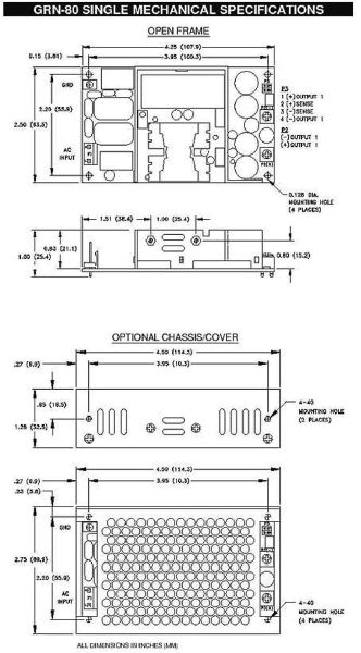 GRN-80-4003 | AC/DC | Aus: 5 V DC|24 V DC|12 V DC|-12 V DC | Integrated Power Designs