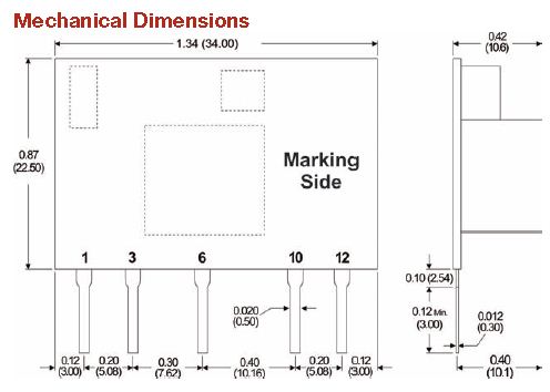 Anschlusszeichnung zu MicroPower Direct MPS-03S-05: AC/DC-Netzteil, Printmontage, für industrielle Stromversorgung im OEM-Gerätebau.