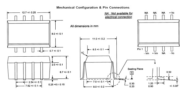 12D15.033SMT | DC/DC | Ein: 12 V DC | Aus: 15 V DC|-15 V DC | Calex