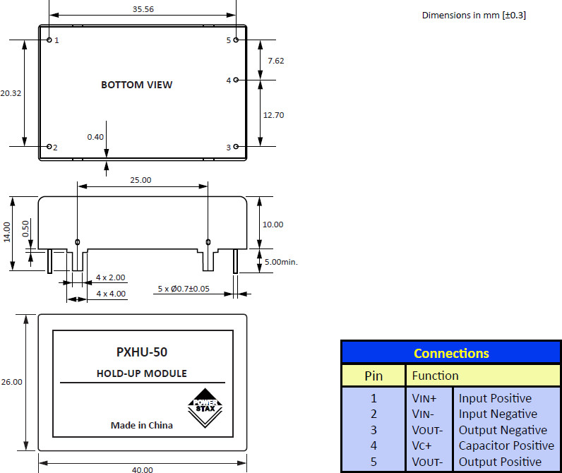 PXHU-50 | DC/DC | Ein: 16-40 V DC | Aus: 16-40 V DC | Powerstax