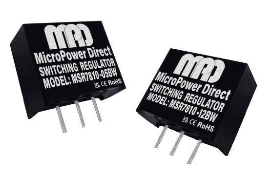 MicroPower Direct MSR7810BW: POL-Schaltregler in SIP-Bauform für Point-of-Load-Versorgung und Spannungsregelung. Serienabbildung verschiedener Modelle.