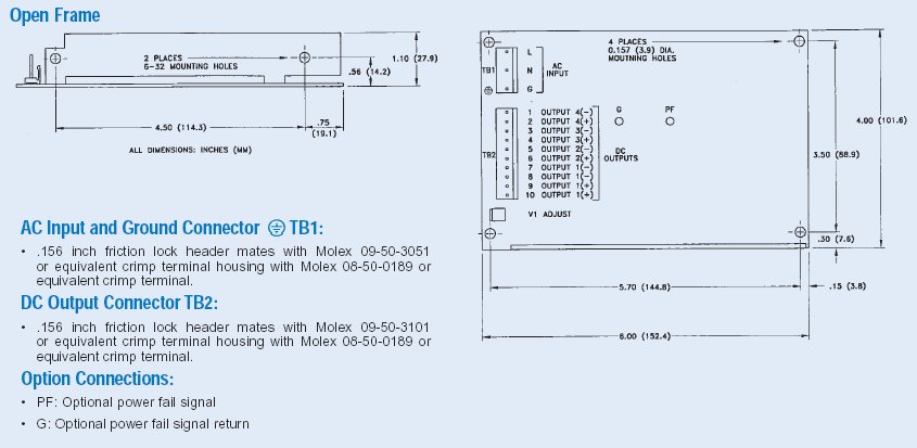 SRW-65-3004 | AC/DC | Aus: 5 V DC|-5 V DC|12 V DC | Integrated Power Designs