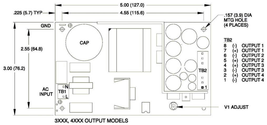 SRW-45-3007 | AC/DC | Aus: 5 V DC|24 V DC|-5 V DC | Integrated Power Designs